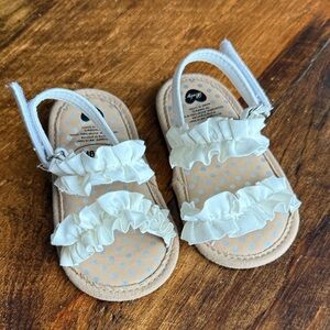 Stylish Cream Ruffle Kids Sandals